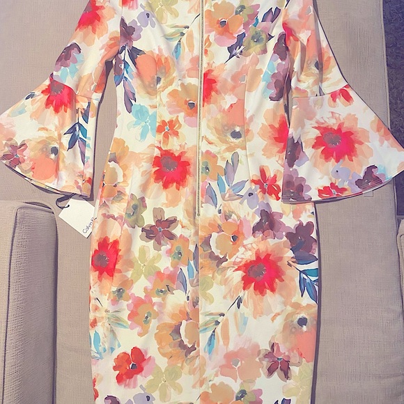 Women’s Calvin Klein Floral Dress Size 4 - Picture 3 of 6